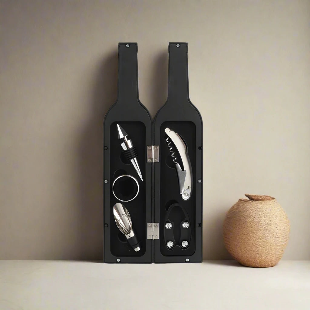 5 Piece Bottle-Shaped Wine Accessories