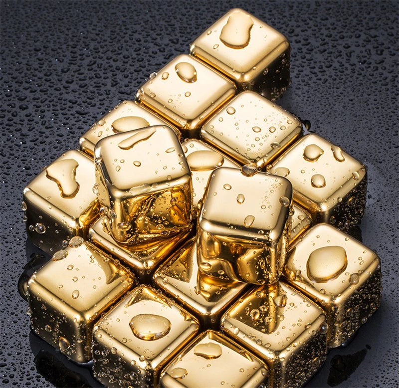 Stainless Steel Ice Cubes (GOLD)