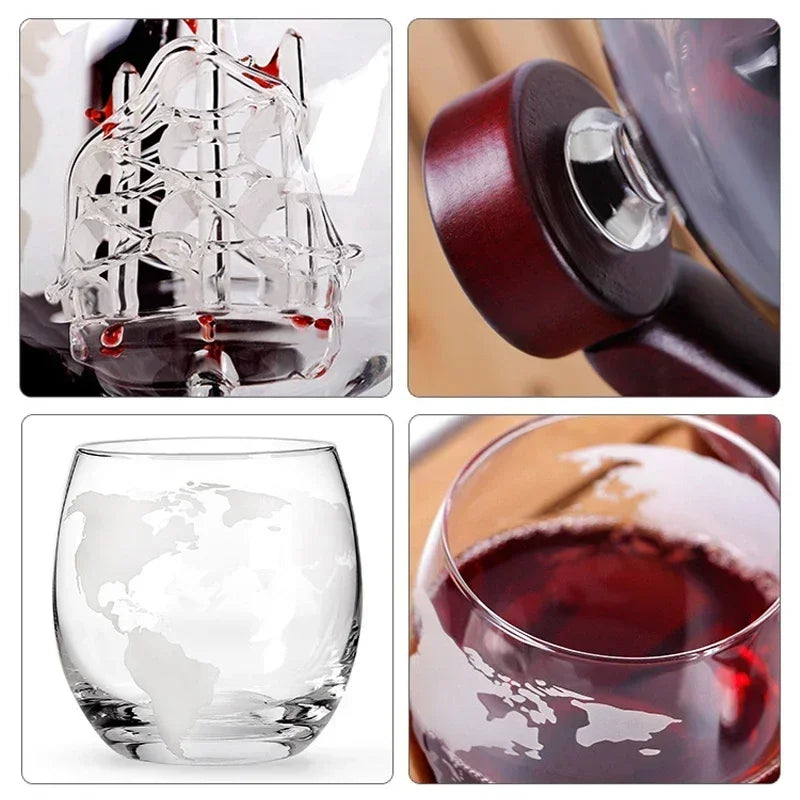 Whiskey Decanter Globe Set