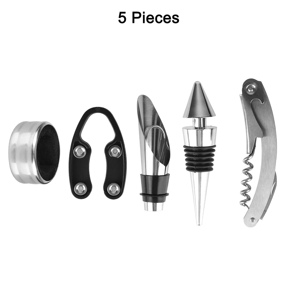 5 Piece Bottle-Shaped Wine Accessories
