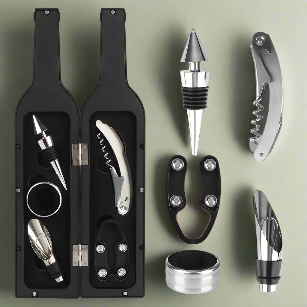 5 Piece Bottle-Shaped Wine Accessories