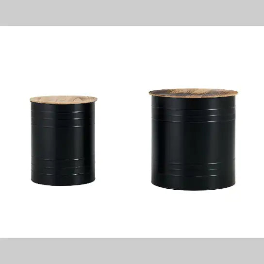 Oak & Iron Cocktail Tables (Set of 2)