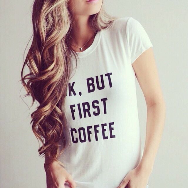 Womens Coffee First Tee