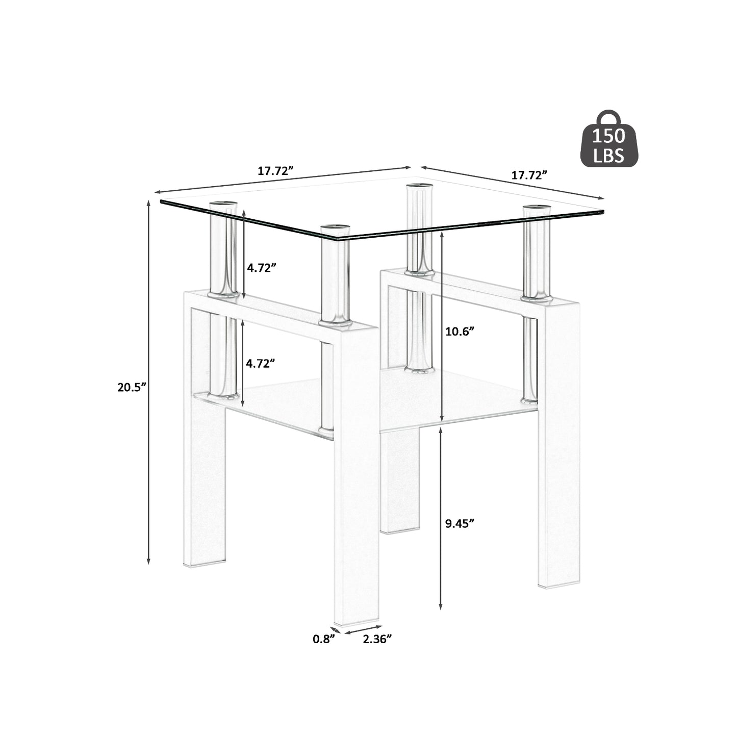 Axis Glass Coffee Tables (Set of 2)