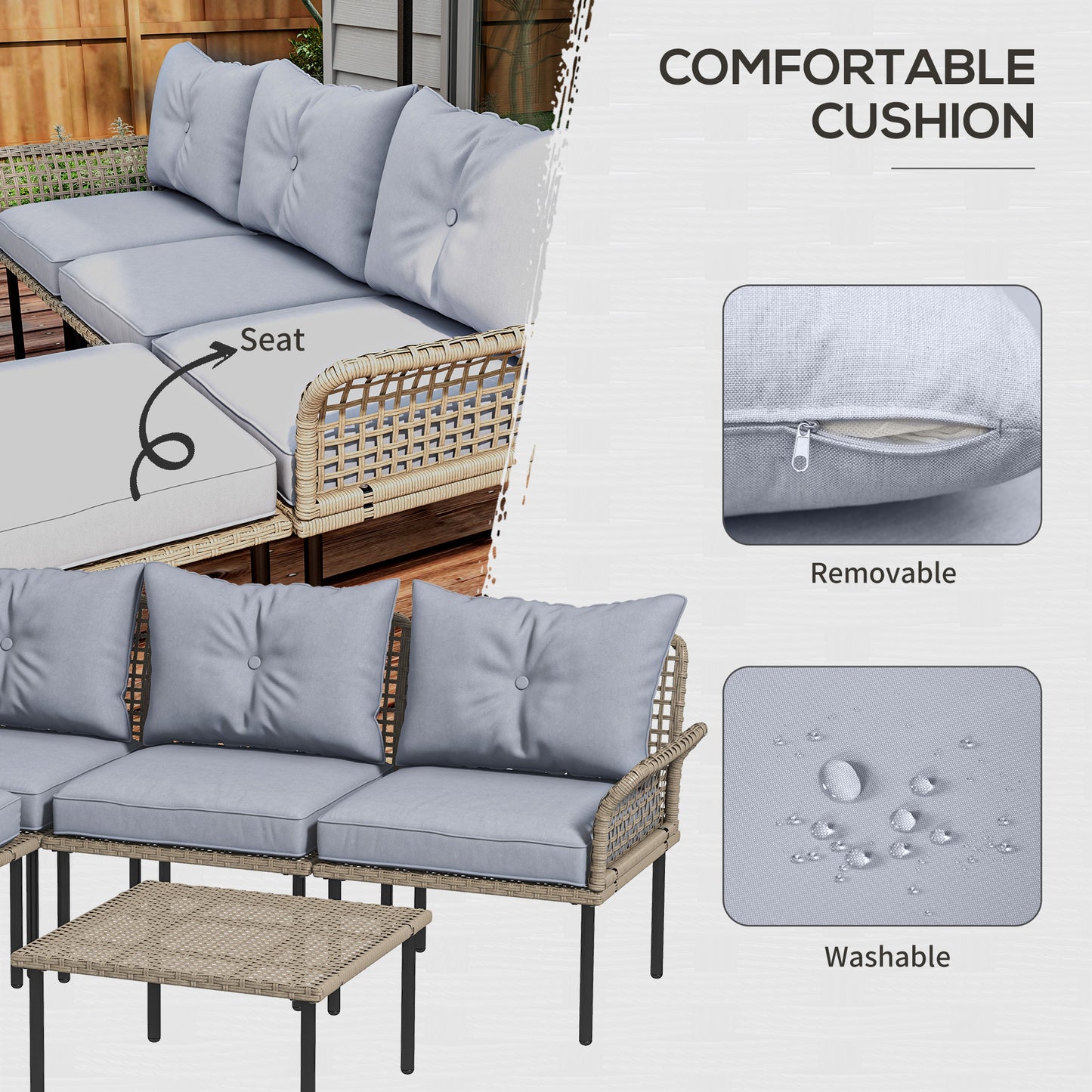 5-Piece Out sunny Rattan Patio  Set