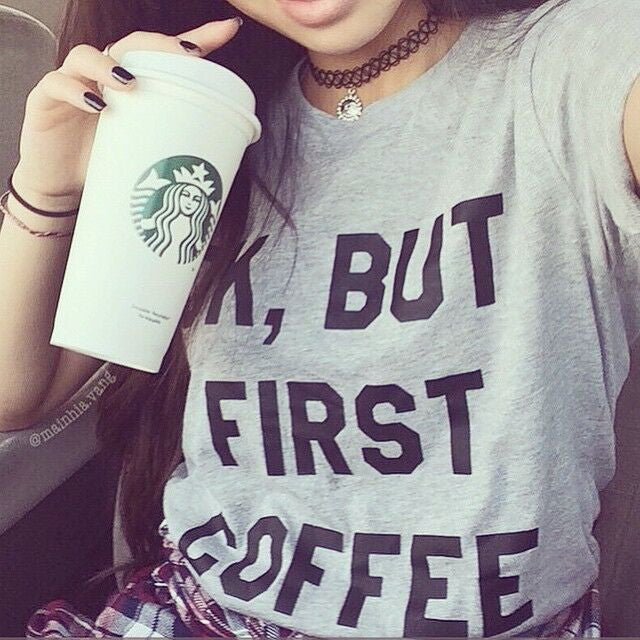 Womens Coffee First Tee