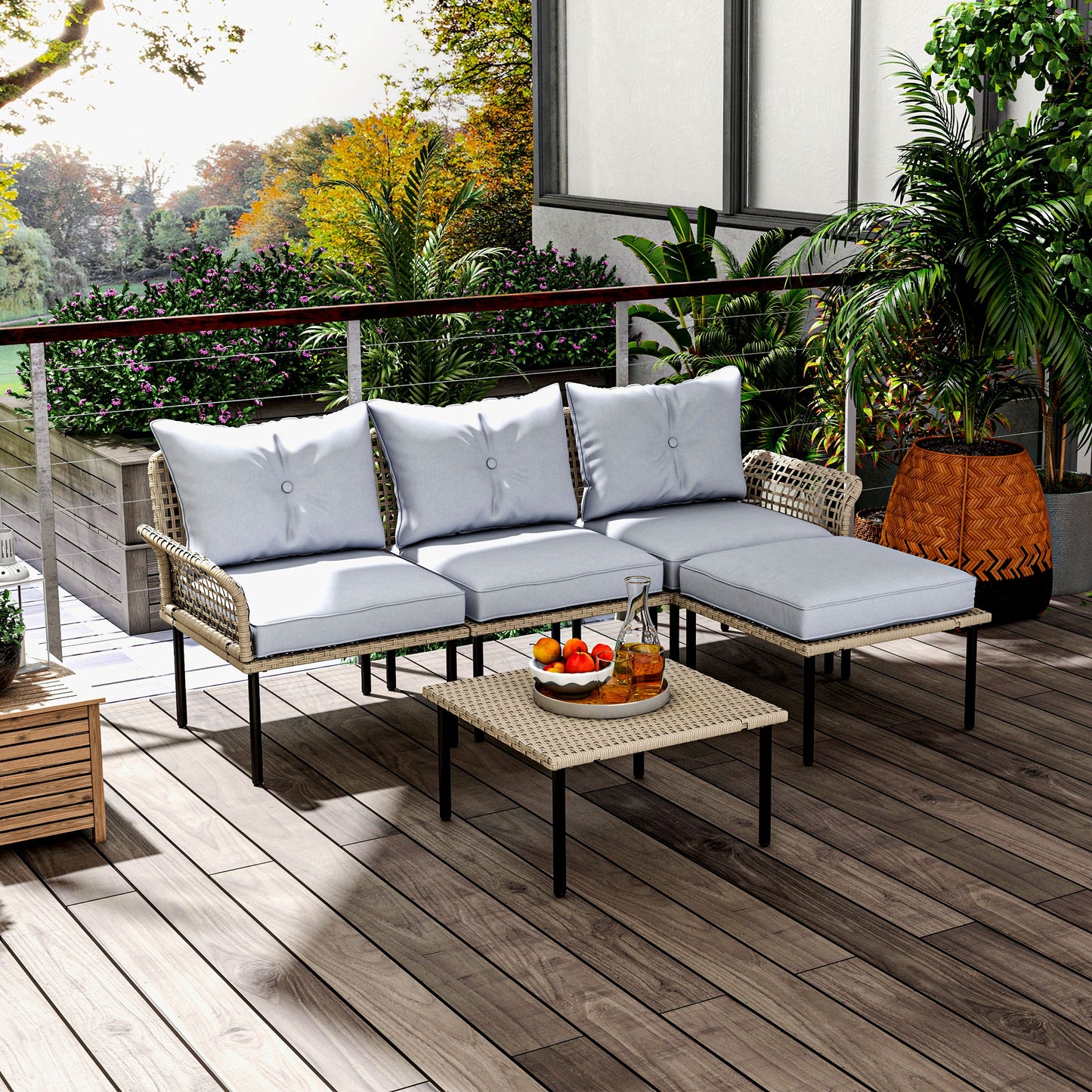 5-Piece Out sunny Rattan Patio  Set