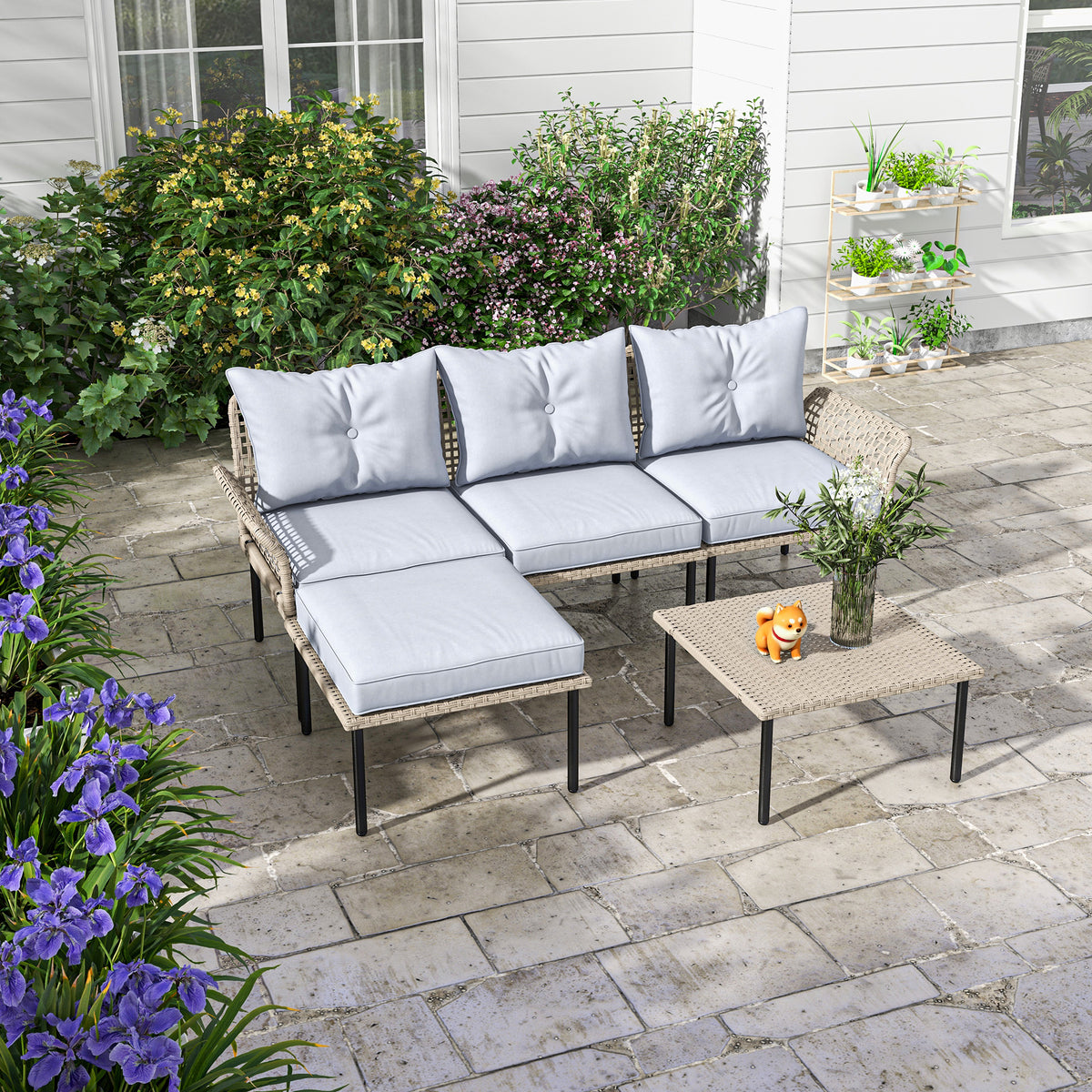 5-Piece Out sunny Rattan Patio  Set