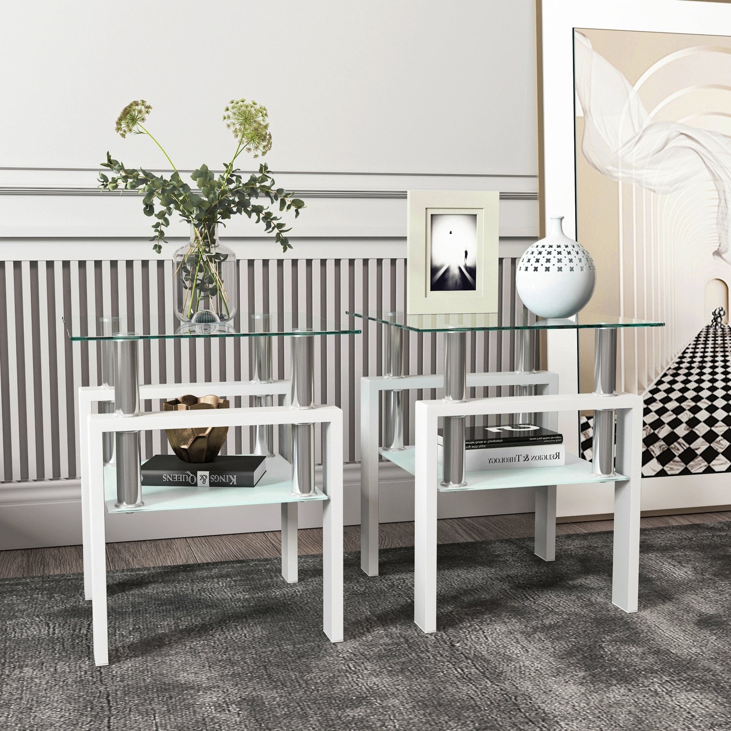 Axis Glass Coffee Tables (Set of 2)