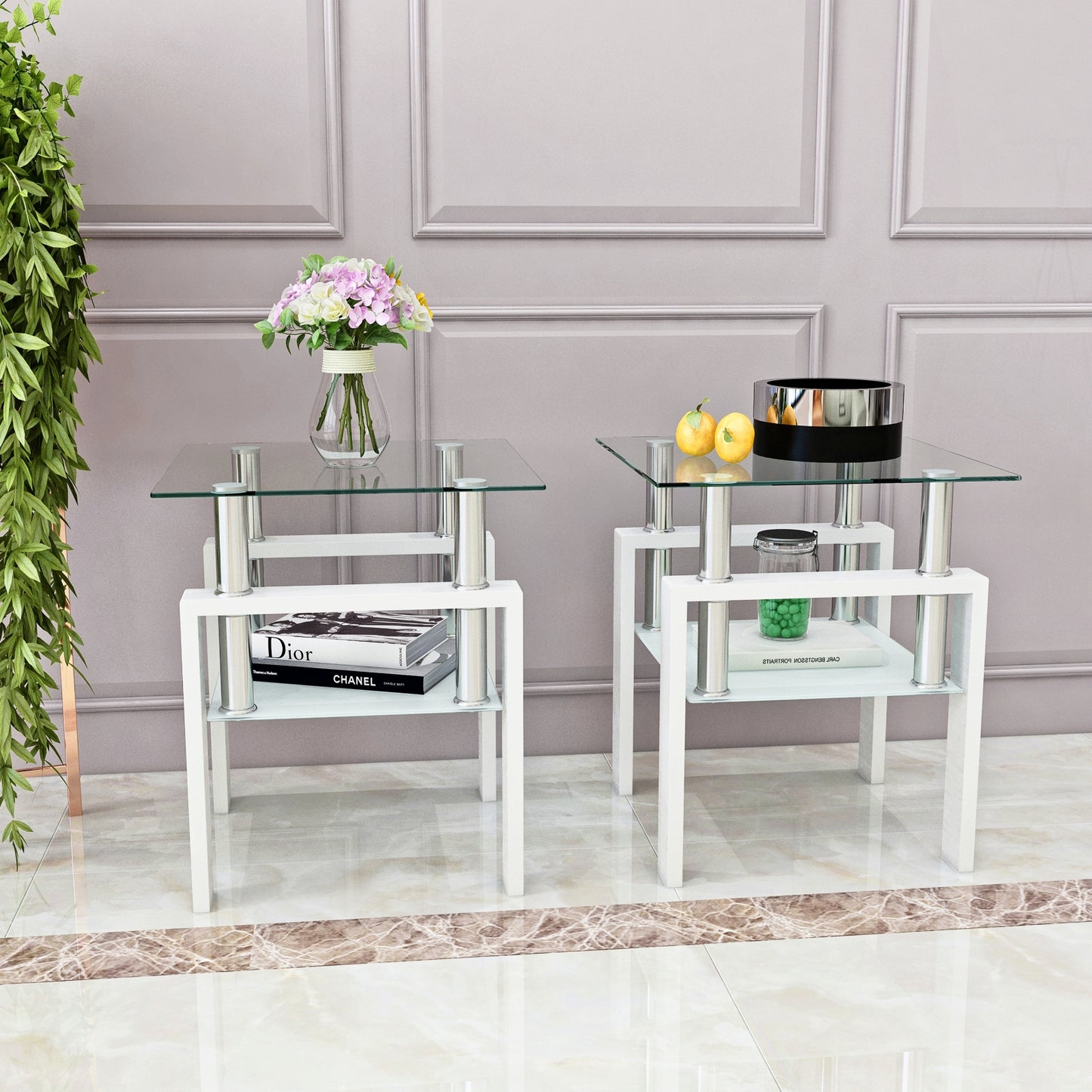 Axis Glass Coffee Tables (Set of 2)