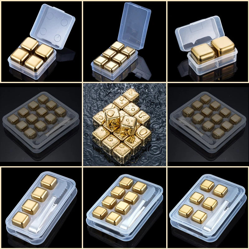 Stainless Steel Ice Cubes (GOLD)