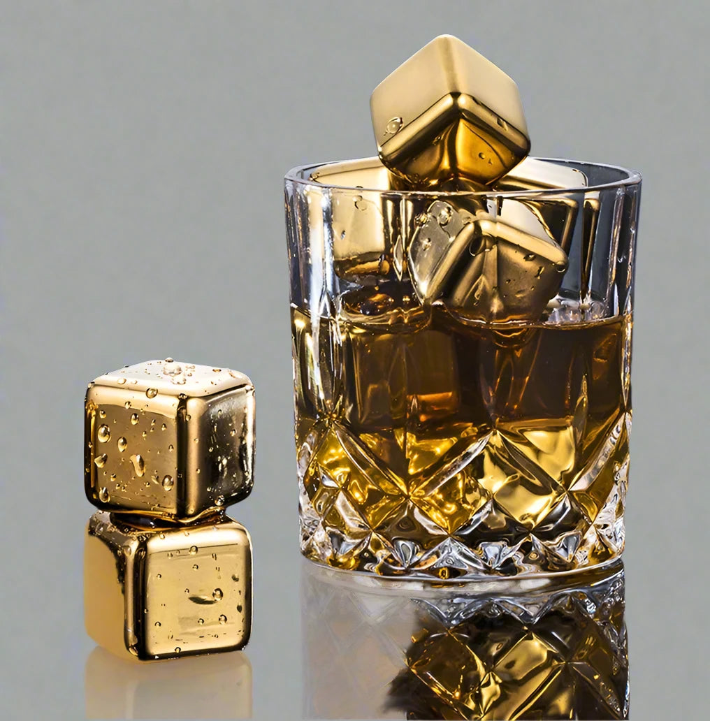 Stainless Steel Ice Cubes (GOLD)