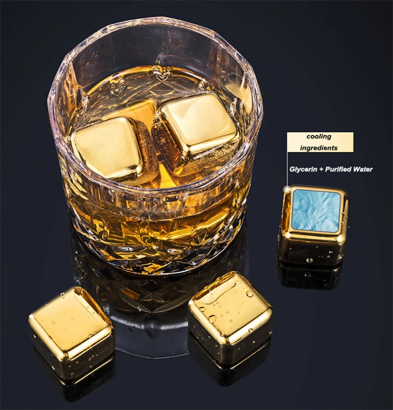 Stainless Steel Ice Cubes (GOLD)