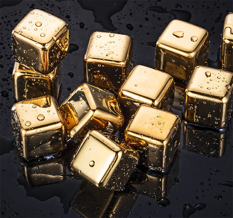 Stainless Steel Ice Cubes (GOLD)