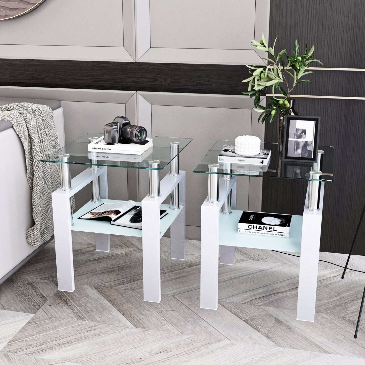 Axis Glass Coffee Tables (Set of 2)