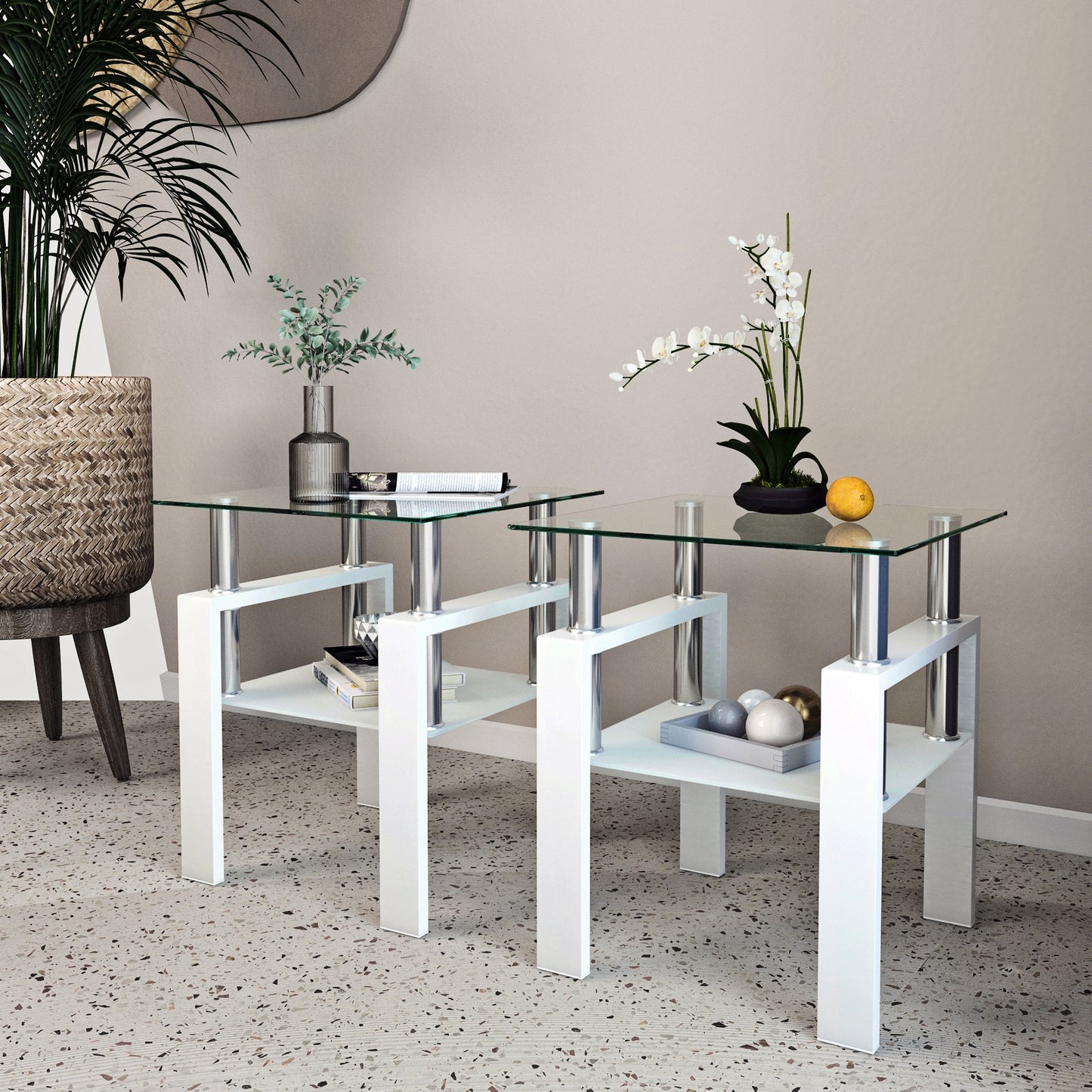 Axis Glass Coffee Tables (Set of 2)