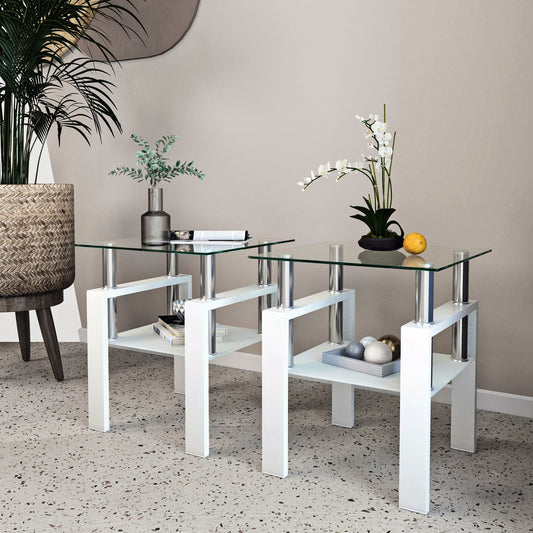 Axis Glass Coffee Tables (Set of 2)