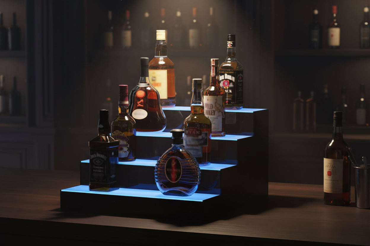 4 Tier LED Liquor Bottle Display