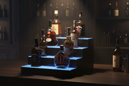 4 Tier LED Liquor Bottle Display